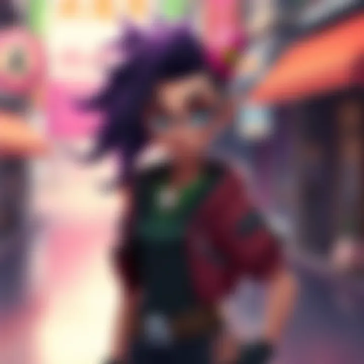 Saba, the new character in GreenTee's universe, stands confidently with a unique style and vibrant colors, ready to join the story.