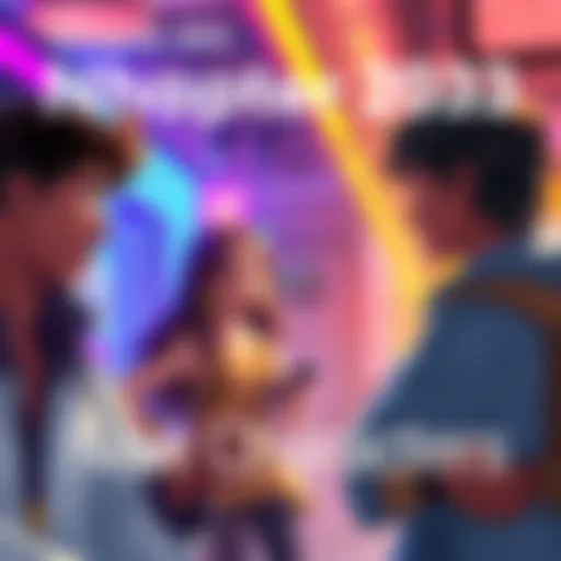 A scene showing fresh characters interacting in a vibrant setting, hinting at exciting events to come in the story.