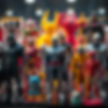 A display of colorful and unique collectible figures showcasing their designs and features.
