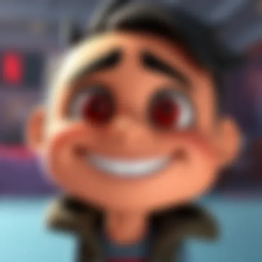 A cartoon depiction of a new comedic character with a big smile and exaggerated features