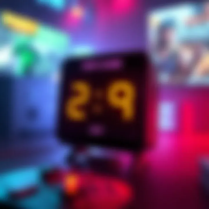 A countdown clock indicating the release of a new game on the 29th EST with gaming visuals in the background.