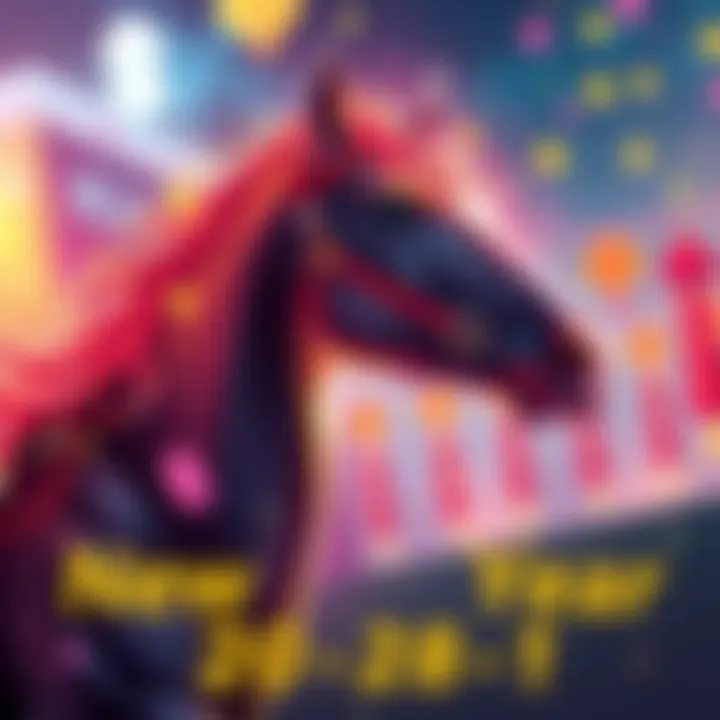 A colorful banner celebrating the New Horse Year with vibrant artwork by LucinaIsMyTank.