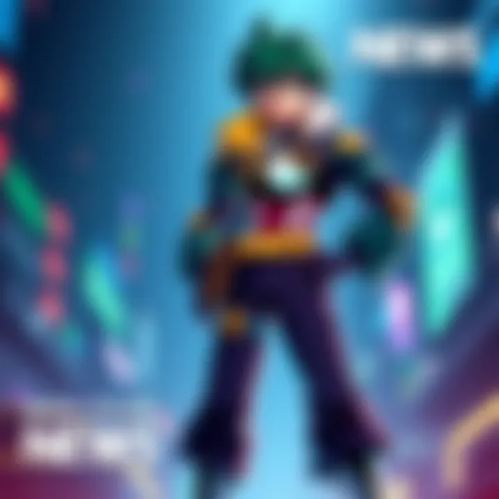 An original character from My Hero Academia with unique powers and a colorful outfit, standing confidently in a dynamic pose.