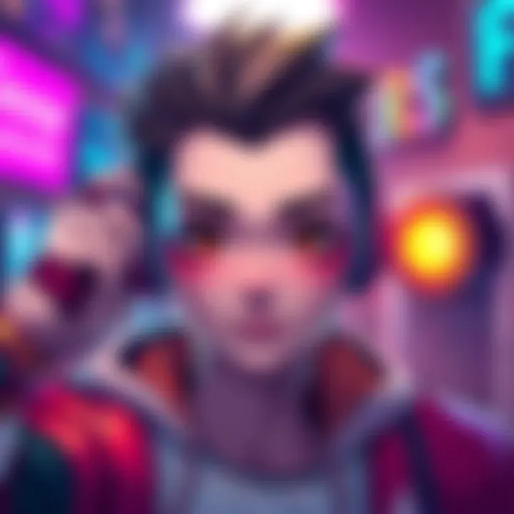 A creative call for guesses about a new original character's traits, with engagement from the community, depicted with vibrant colors and playful graphics.