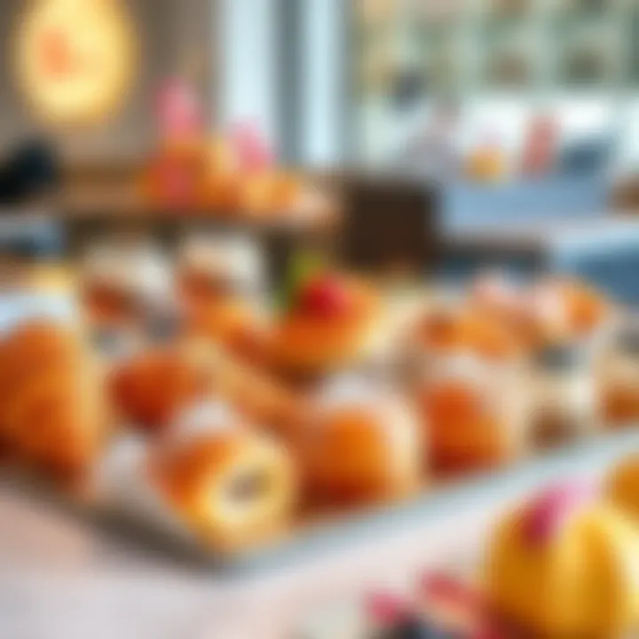 Assorted pastries from 5 Star Korone, including croissants and sweet treats, displayed on a table