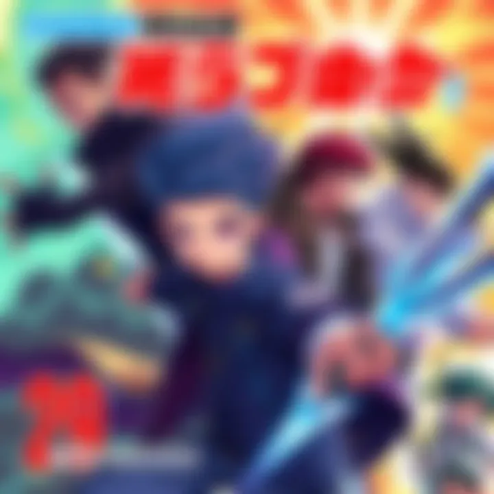Cover illustration featuring characters from four new series in Weekly Shonen Jump, showcasing diverse styles and exciting action scenes.