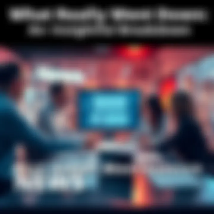 A group of people discussing recent events with charts and notes on a table