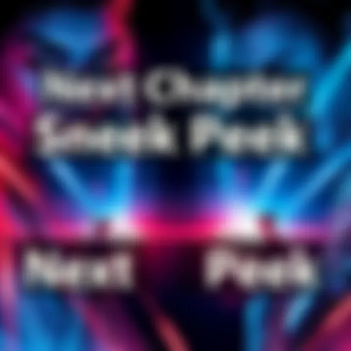 Panel showing characters from the upcoming chapter with hints of new plot developments