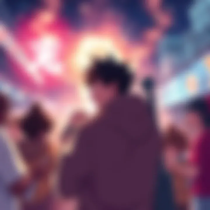 A scene depicting the rivalry between Nezha's top critic and Bumasa's opponent, showing heated discussions on a fan board.