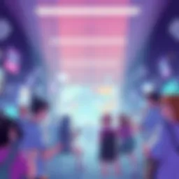 A digital illustration showing a vibrant Discord server chat with people sharing art and memes about nge fandom.