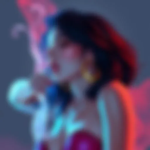Vivid and provocative illustration showcasing the creative style of artist Nhim_Art, blending sensual themes with bold colors.