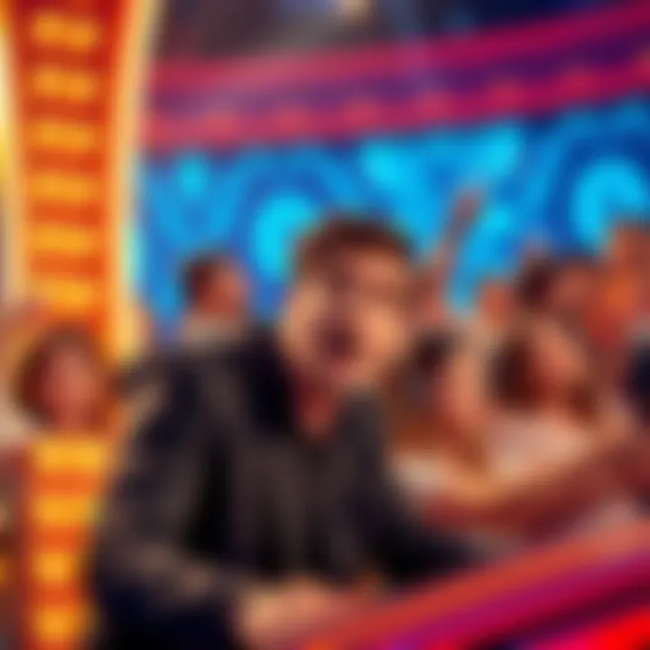 Contestant Nico receives the news of his elimination on the game show, showcasing a shocked expression as fans react in the background.
