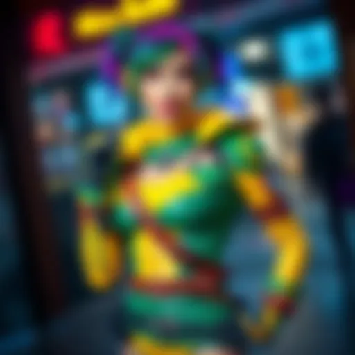 Kanra wearing a detailed Nico Robin costume with a vibrant outfit and striking accessories, posing confidently.