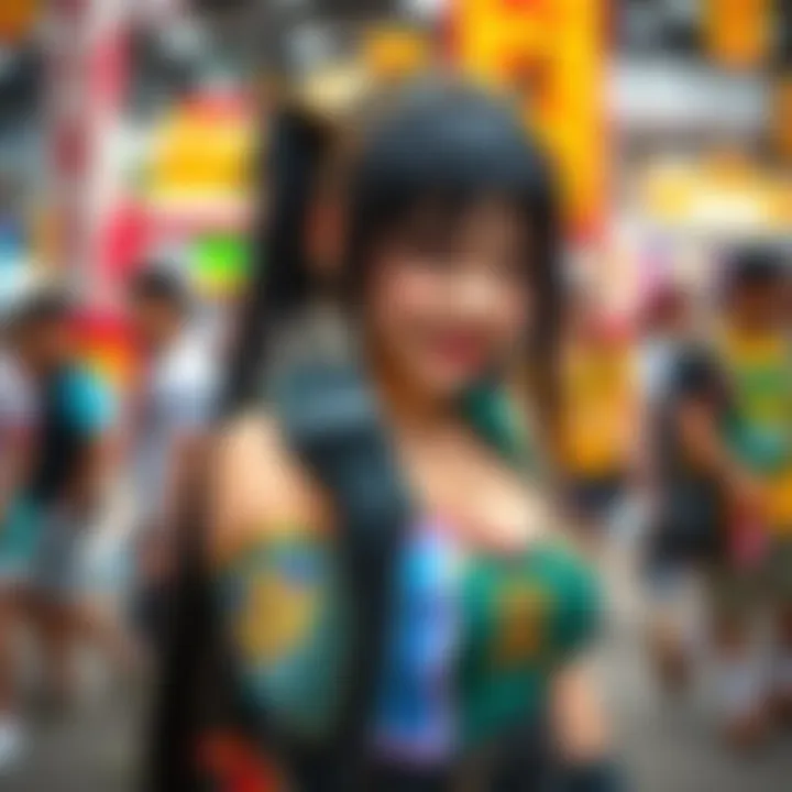 A cosplayer dressed as Nico Robin from One Piece poses at OtakuPopFes in the Philippines, showcasing a vibrant costume and a joyful atmosphere.