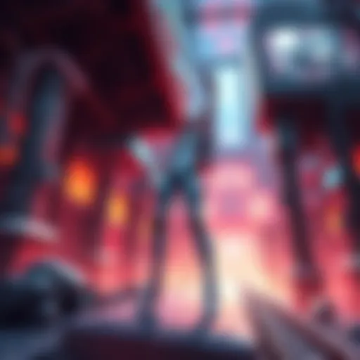 Digital artwork inspired by Nihei's unique art style created using Blender and Krita, showcasing intricate details and a futuristic setting.