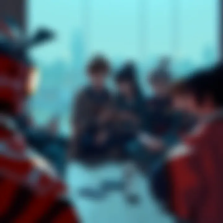 A group of Nijisanji talents sitting together, discussing fairness and equality in their community.