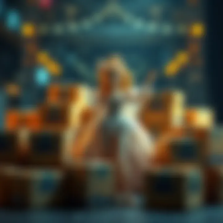 NIKKE Cinderella Figure with Shipping Boxes A NIKKE Cinderella figure surrounded by shipping boxes showing high costs and tariffs