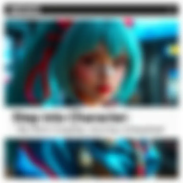 A person dressed as Nimi with vibrant costume and detailed makeup, showcasing the character's unique style and accessories.