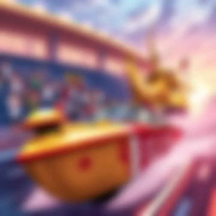 Nimi challenges Gold Ship in a race, with fans cheering in the background.