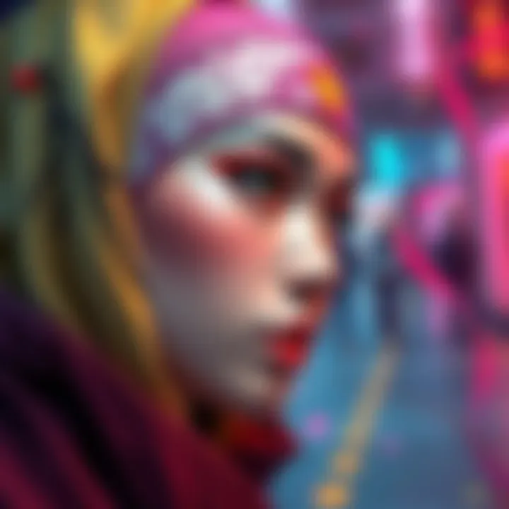 Artwork of Ninomae Ina'nis featuring vibrant colors and a unique style by HoltzWorks