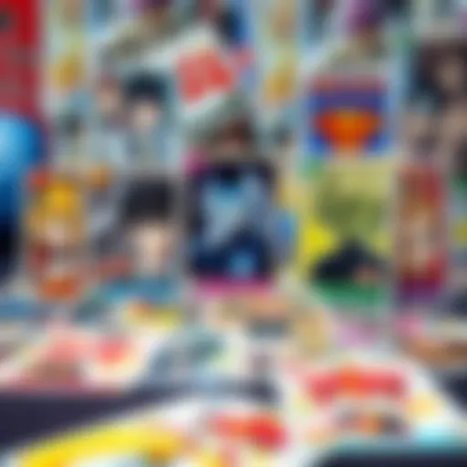 A colorful display of various Nobara trading cards featuring unique characters and designs, enticing collectors and fans.