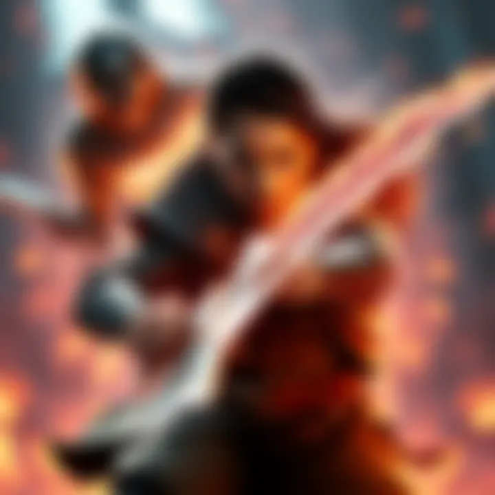 Noelle fighting with her magical powers activated, showing determination and strength against an unseen opponent.