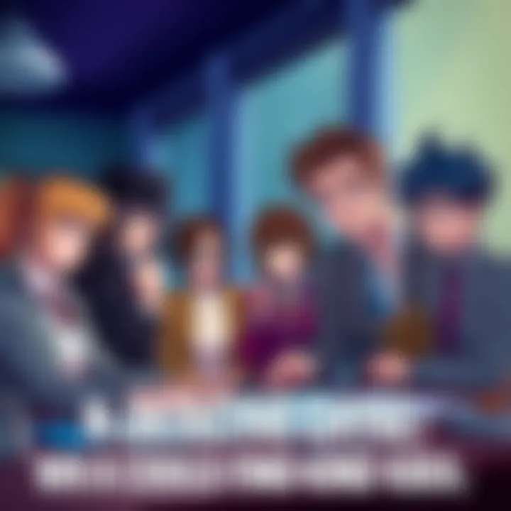 A group of non-detective characters from various genres brainstorming over clues to find Kira, showcasing their different approaches and unique traits.