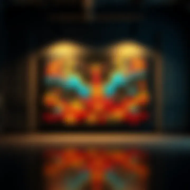 A striking art piece titled Nyah Nyah Nyah Sahur created by artist SusMeat987, displayed in a dimly lit room at night.