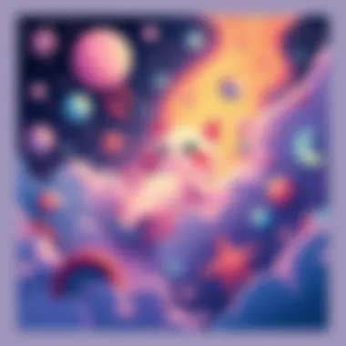 An illustrated dream sequence featuring a colorful and whimsical depiction of a character resembling Nyanners, surrounded by surreal elements, capturing the strange atmosphere of the dream.