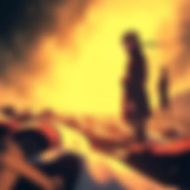 Obito stands over the fallen teammates of Itachi, showing a conflicted expression, while Itachi watches from a distance