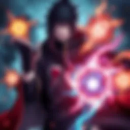Obito Uchiha showcasing his Rinnegan, surrounded by energy, comparing powers with Madara and Sasuke.