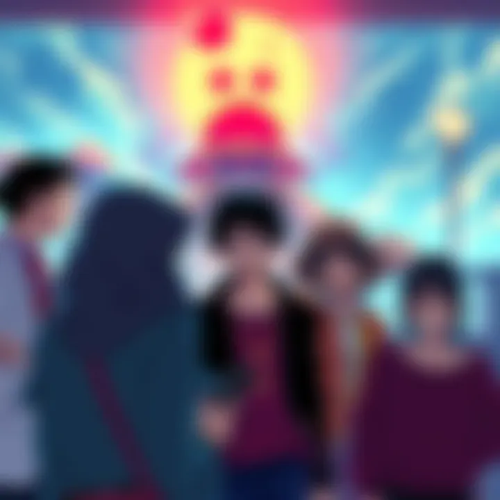 Fans discussing Oda's storytelling choices with Straw Hat crew characters in the background