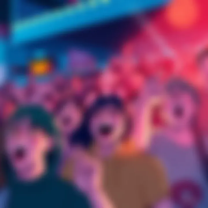 An illustration of an excited crowd anticipating the final chapters of Oda's story, with vibrant colors and dynamic expressions.