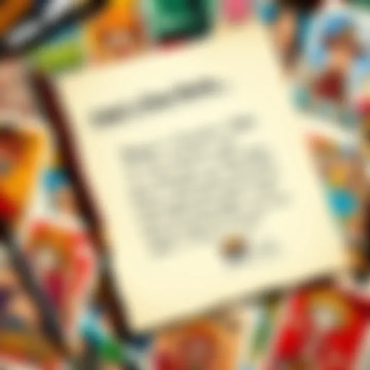 A close-up of a handwritten note by Eiichiro Oda about One Piece, surrounded by fan art and memorabilia of the series.