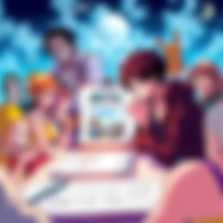 A thoughtful Eiichiro Oda sketches a scene from One Piece, showing his plans for the series' ending, surrounded by iconic characters from the manga.
