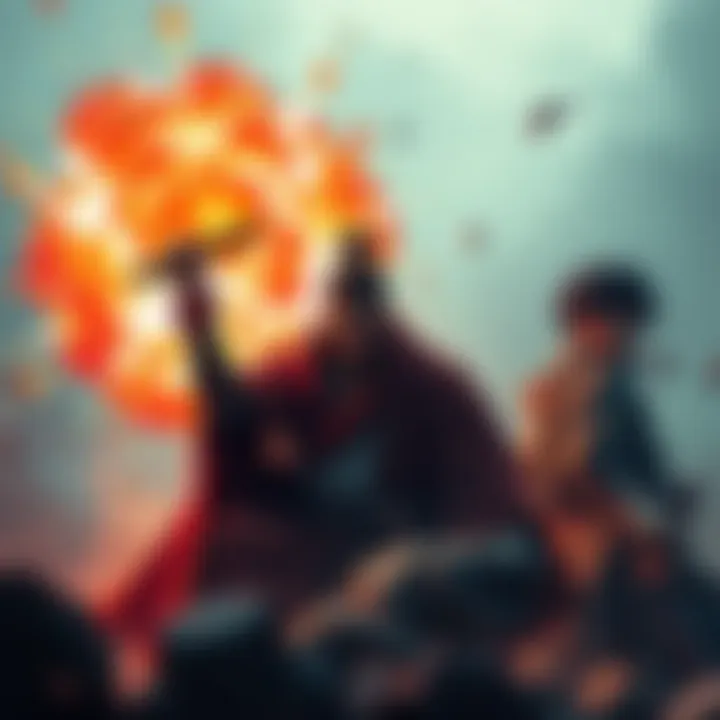 Oden unleashes a powerful Haki blast, vaporizing Akainu's remains in an intense battle scene.