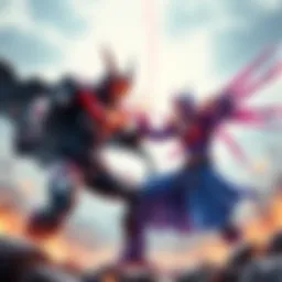 Ohma Z-IO battles Yog-Sothoth Ohma Z-IO from Kamen Rider faces off against Yog-Sothoth from GGZ in an epic battle scene.