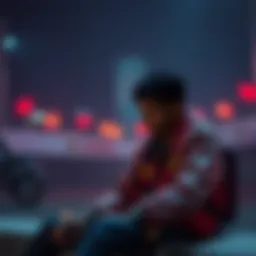 Okarun sits alone, reflecting on his recent victory, showing a conflicted expression that hints at his perceived weakness.