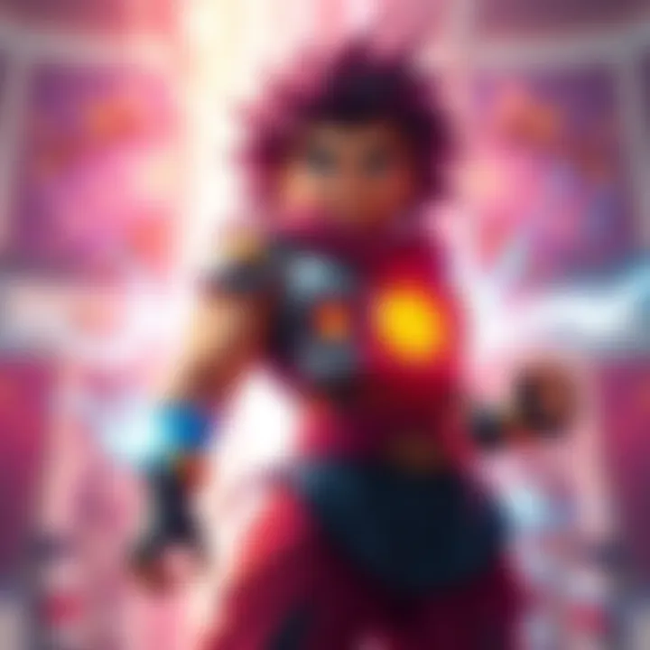 Okarun standing confidently, showcasing his renewed strength from turbo granny's influence, with energy radiating around him