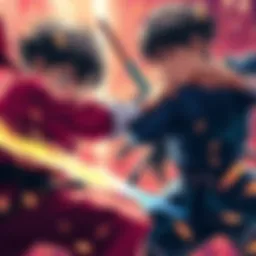 Oki and Nagumo display their fighting skills as they overpower Gaku in an intense battle scene.