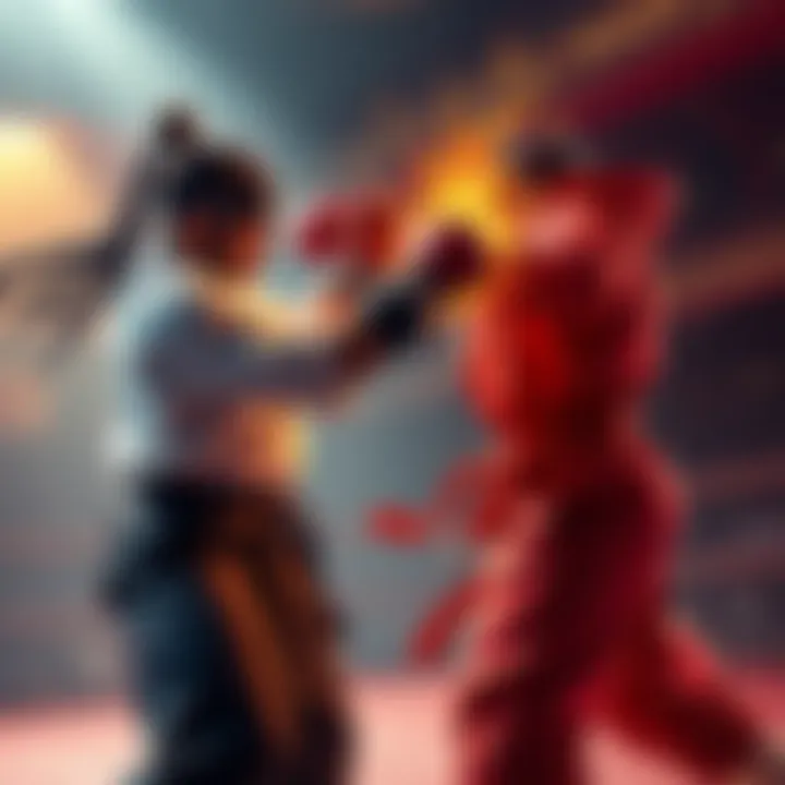 Okubo demonstrating his offensive skills against Gaolang in a striking match