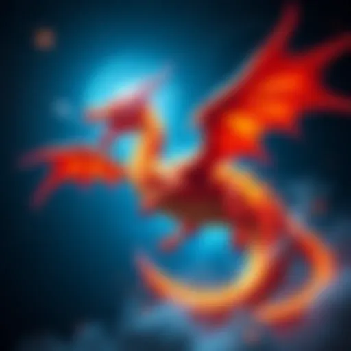 A large, powerful dragon with glowing orange scales and intricate designs, surrounded by a cosmic background filled with stars and galaxies, representing the idea of Omega Super Shenron.