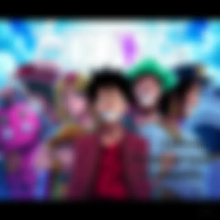Collage of One Piece characters showing a mix of hard and easy agendas, depicting their struggles and achievements in a vibrant setting.
