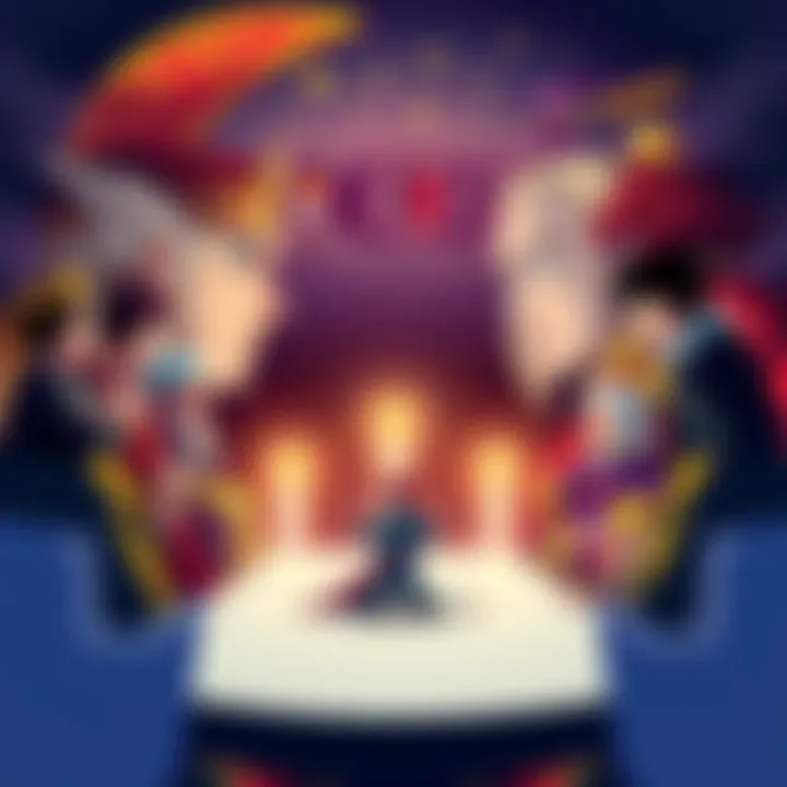 Characters from One Piece discussing the importance of bloodlines and genetics, surrounded by symbols of noble and common heritage, showcasing their diverse abilities.