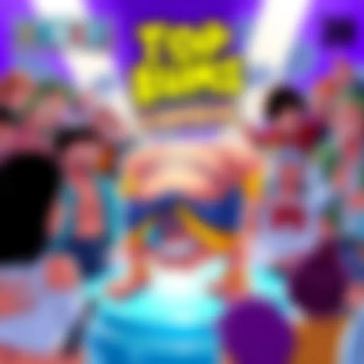 A colorful illustration showing the winning character from the One Piece Bums Round 6 contest, surrounded by community reactions and comments, highlighting excitement and engagement.