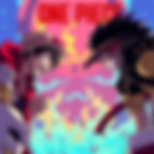 A colorful illustration showing characters from One Piece and Chainsaw Man arguing, representing the fan debate on their endings.