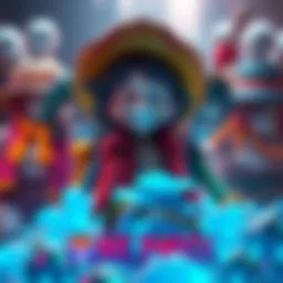 Creative designs of One Piece characters made in Spore, showing unique styles and features inspired by the series.