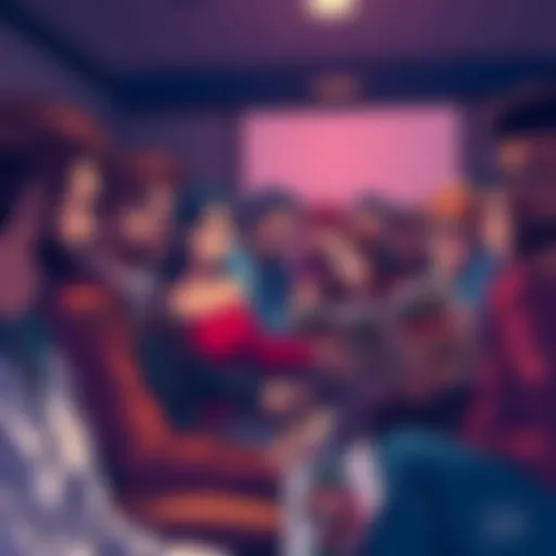 A diverse group of people discussing One Piece, some holding comic volumes, expressing varied opinions.