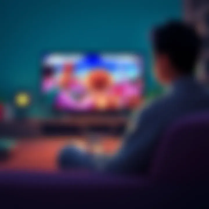 A person sitting on a couch, looking at a screen showing scenes from One Piece, with a thoughtful expression.