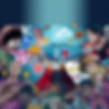 A vibrant collage of One Piece characters and fansub logos evoking nostalgia for the anime community.